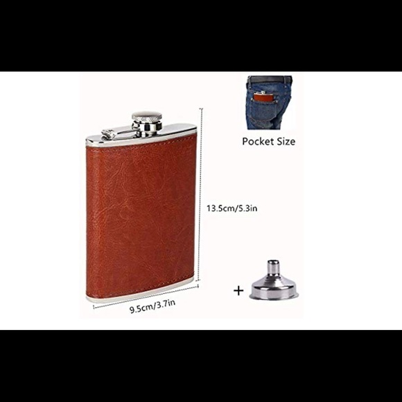 Brown pocket hip flask - Picture 2 of 8